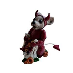Miniature Mouse Dog? Red Devil Costume Trick or Treat Figurine String Tail